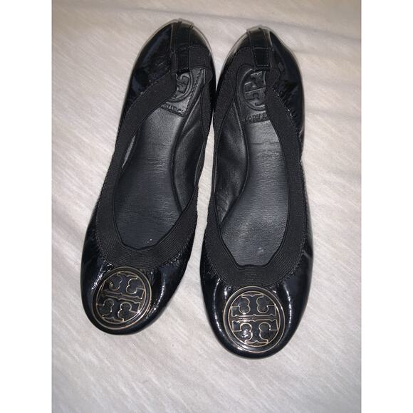 Tory Burch Shoes - Tory Burch Caroline Black Patent Women’s Black Leather Ballet Flats Size 5